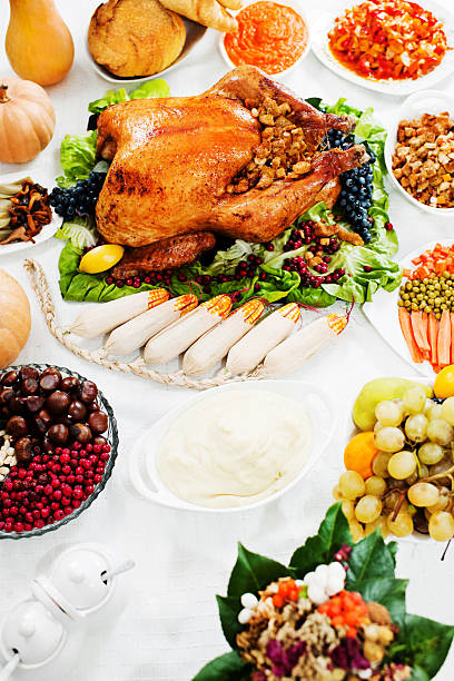 istock Above view of a thanksgiving dinner. 171333927