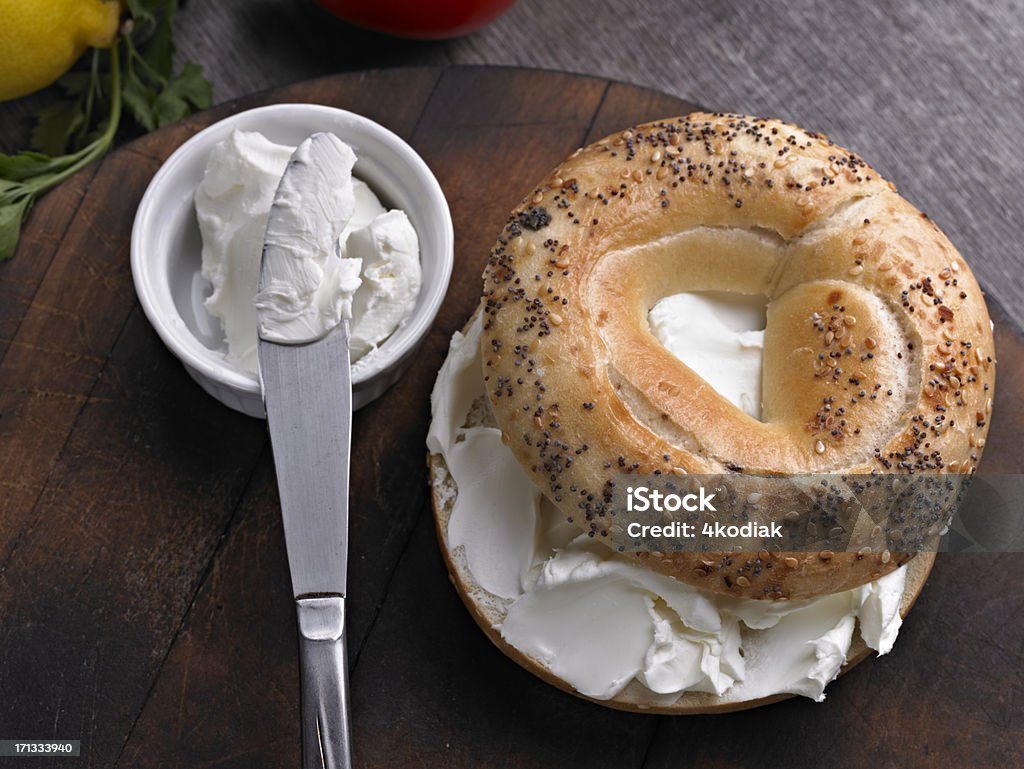 Bagel Bagel with Cream Cheese. Cream Cheese Stock Photo