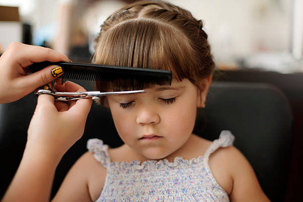 Cutting Bangs Stock Photo - Download Image Now - Cutting Hair, Child, Girls  - iStock