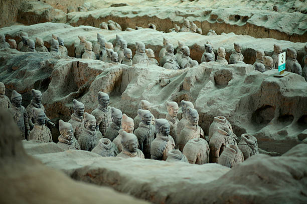 antigua terracota ejército - terracotta power famous place chinese culture fotografías e imágenes de stock
