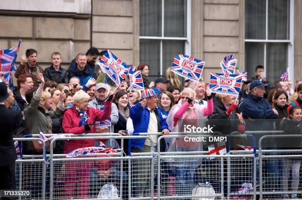 Flag Waving Crowd At The Queens Diamond Jubilee State Procession Stock Photo - Download Image Now