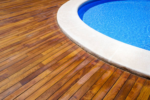 istock Outdoor children's pool with copy space without anyone, in the sun. 1713358409