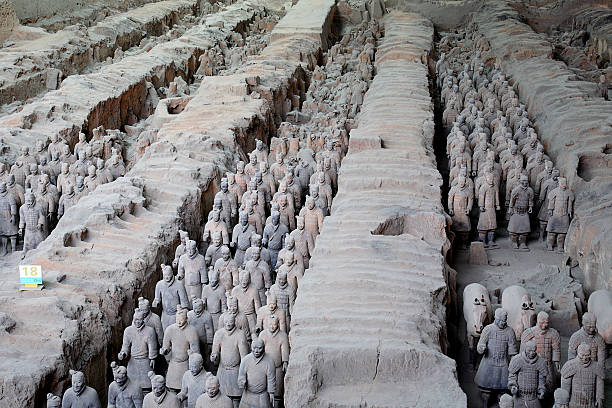 o exército de terracota valor e arquivo - terracotta power famous place chinese culture - fotografias e filmes do acervo