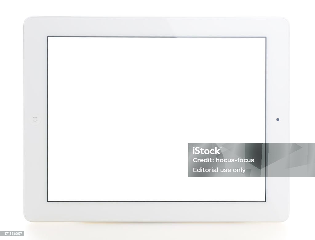 Em branco branco da tela de iPad 3 - Foto de stock de Foto de estúdio royalty-free