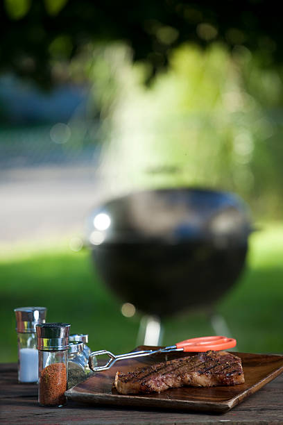 Barbecue Steak Outdoors stock photo