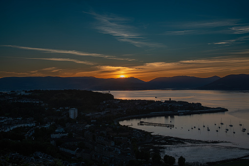 lyle hill sunset look over Gourock
