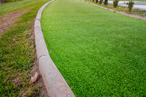 istock Smooth grass lane for runners, segregated, in a public park. 1713365079