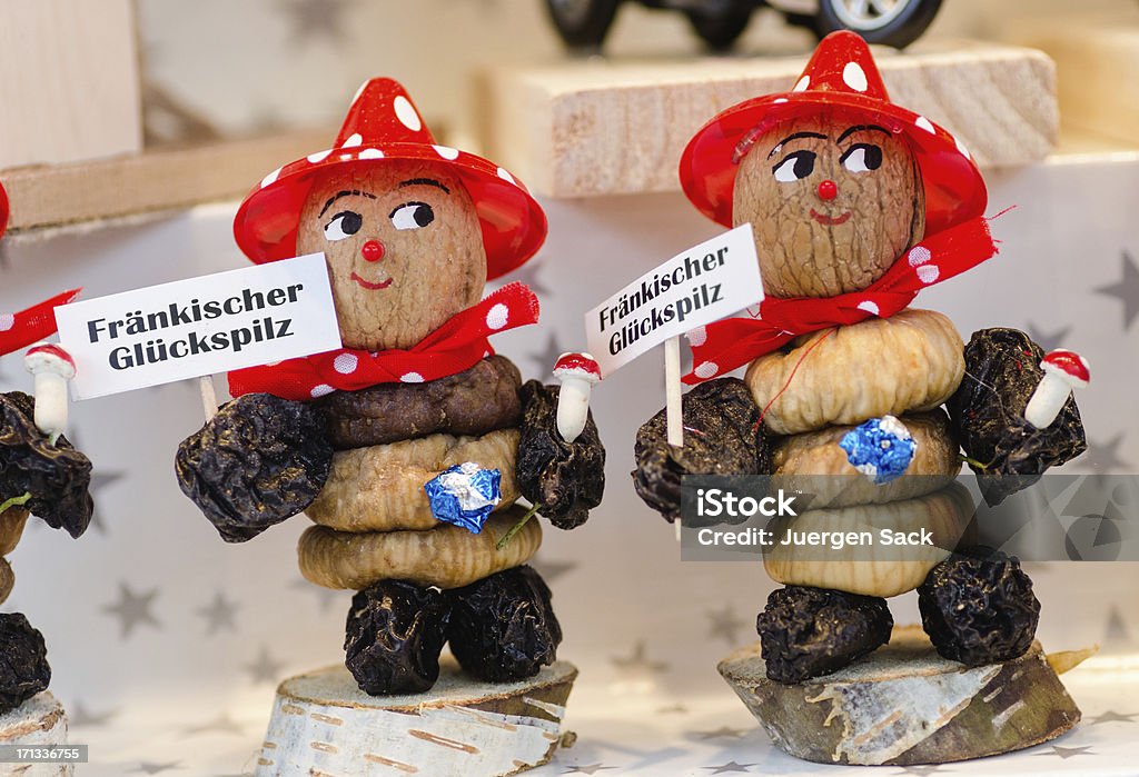 Franconian Lucky Mushroom Fränkischer Glückspilze (Franconian Lucky Mushrooms) at the Nuremberg Christmas Market Adult Stock Photo