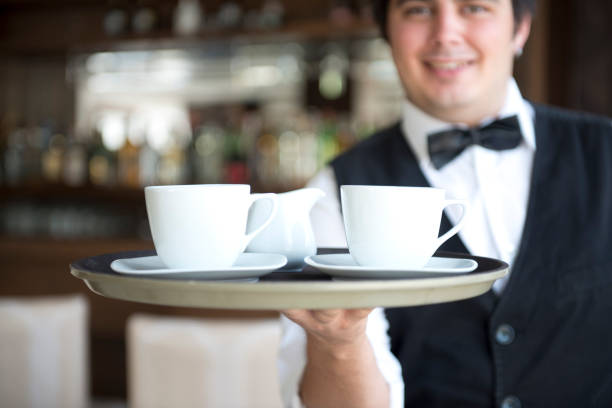 istock Waiter serving two cups of coffee 171336756
