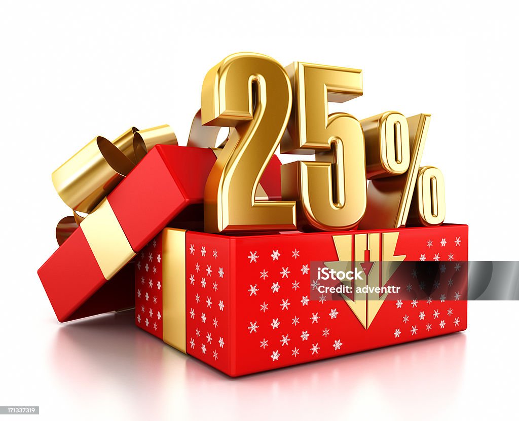 Christmas Abverkauf – 25% Rabatt - Lizenzfrei Off - Englisches Wort Stock-Foto
