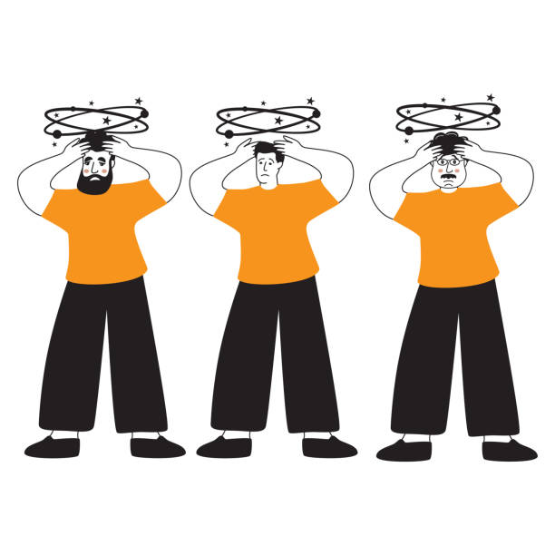 istock Young man with vertigo.Person holds his hands on head.Sick man having dizzy symptom. 1713375672