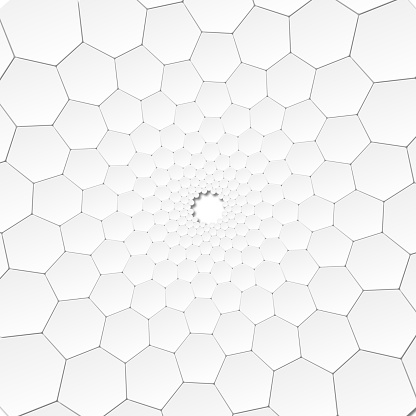 Dive into a geometric marvel with this 3D honeycomb pattern of hexagons, where the size of each hexagon is intricately dependent on its radius from the center. As you traverse from the core to the periphery, the hexagons gracefully change in size, rendering a rhythmic and dynamic visual flow. The three-dimensional aspect enhances the pattern's depth, making it appear as an endless honeycomb expanse. This design is a brilliant exploration of geometry and spatial relations, making it a captivating choice for digital backgrounds, architectural elements, or any creative venture seeking to delve into a modern and geometric aesthetic.