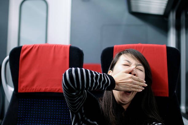 スリープ旅客-xl - bus inside of people train ストックフォトと画像