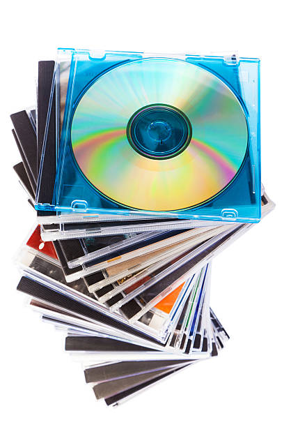 istock Spiraling stack of music CDs in jewel cases 171338661