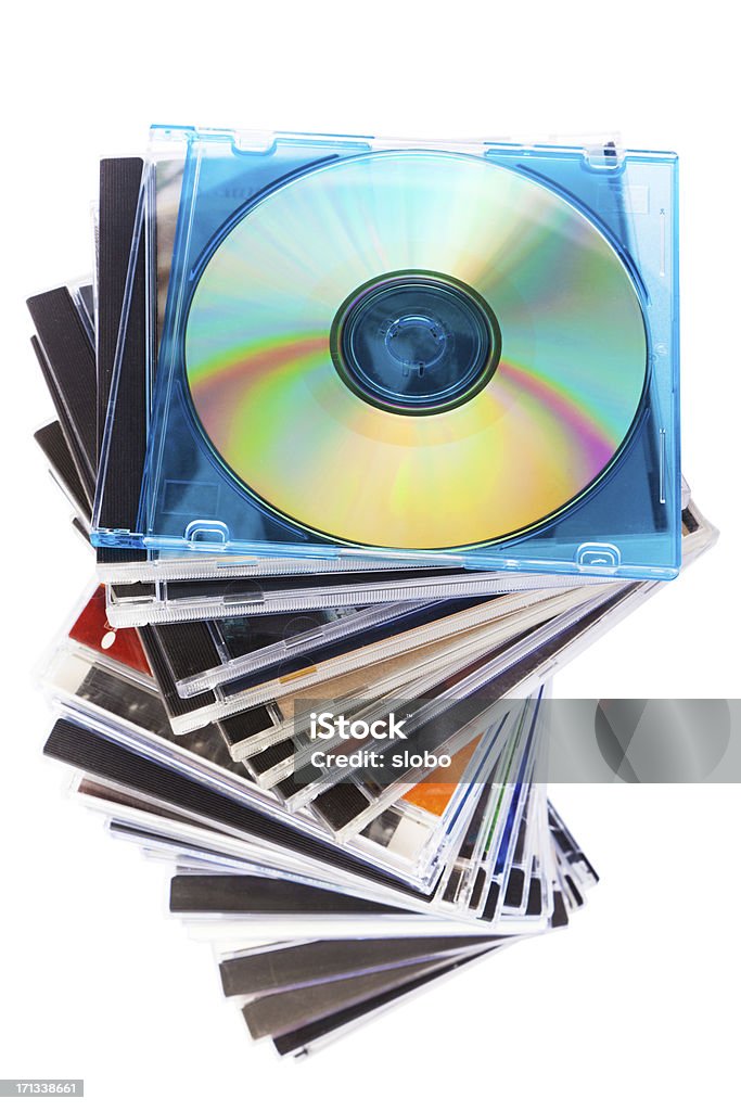 Spiraling Stack Of Music Cds In Jewel Cases Stock Photo - Download Image  Now - Compact Disc, Stack, CD-ROM - iStock