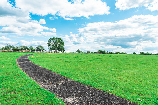 A macadam footpath in Ouse Valley Park, UK