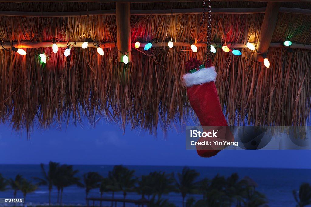 Navidad vacaciones en el Caribe en Tropical playa Hz - Foto de stock de Navidad libre de derechos