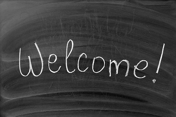 Welcome sign on the blackboard