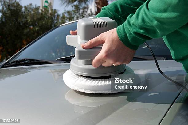 Car Polishing Stock Photo - Download Image Now - Adult, Adults Only, Auto Repair Shop