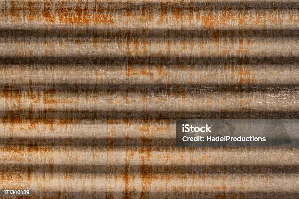 Textura De Metal Oxidado Hierro Ondulado Foto de stock y más banco de imágenes de Abstracto - Abstracto, Acero, Aire libre