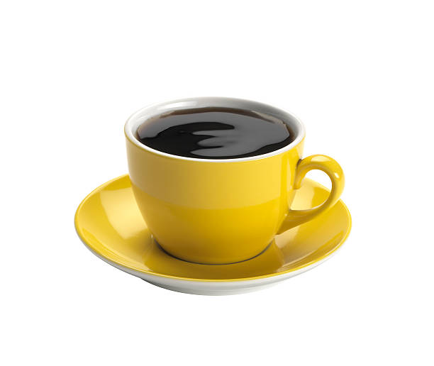 xícara de café traçado de recorte - black coffee - fotografias e filmes do acervo