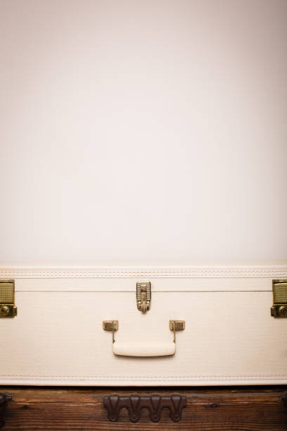 istock Color Image of Retro, White Suitcase, With Copy Space 171340882