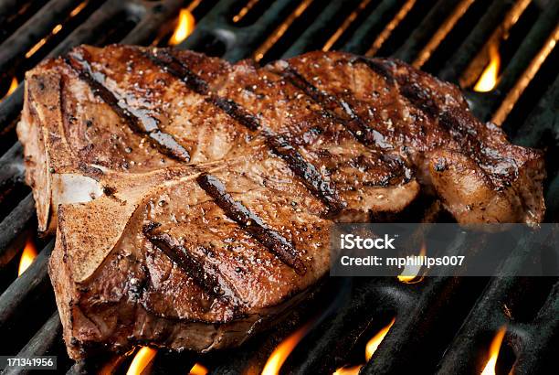 Grilled Tbone Stock Photo - Download Image Now - Char-Grilled, Barbecue Grill, Steak