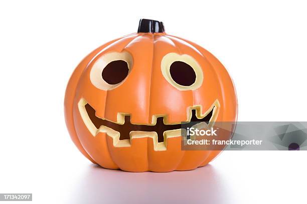 Halloweenlaterne Kürbissehalloweendekoration Stockfoto und mehr Bilder von Blatt - Pflanzenbestandteile - Blatt - Pflanzenbestandteile, Dekoration, Dem menschlichen Gesicht ähnliches Smiley-Symbol