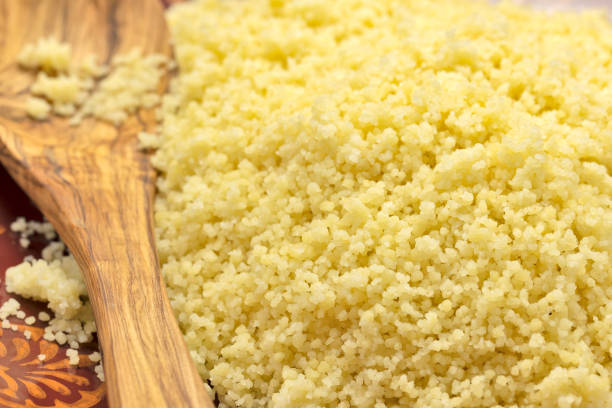 istock plate of couscous, close-up, on a table 1713422575