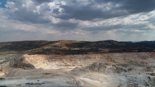 istock Aerial view of a large open-pit quarry 1713424370