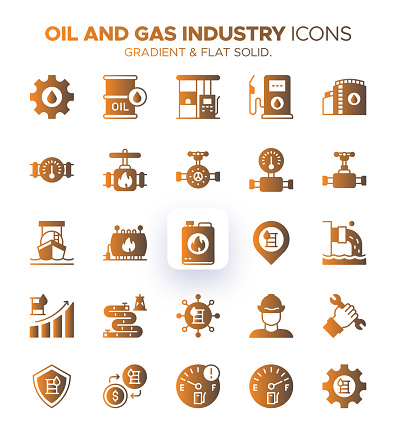 Explore this comprehensive Oil and Gas Industry Icon Set, featuring 25 essential icons perfect for energy sector projects. These icons cover various aspects of the oil and gas industry, making them ideal for use in presentations, websites, and applications related to energy, sustainability, and resource management. Download now to enhance your designs and communicate the dynamics of the energy sector effectively.