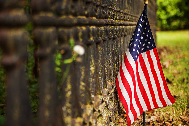 istock U.S. flag with old fence 171343151