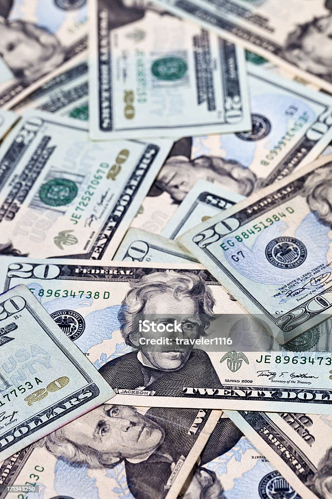 Груду Банкнота 20 доллар законопроекты - Стоковые фото 20 американских долларов роялти-фри
