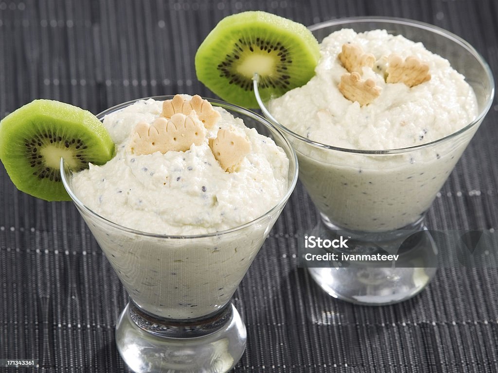 Queijo Creme com Fruta kiwi - Royalty-free Comida Foto de stock