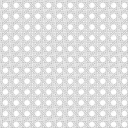 black monoline vector wicker lattice background pattern