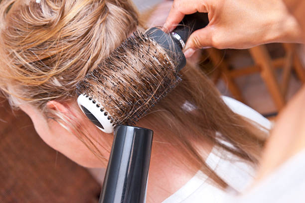 istock Round Brush Hair Styling 171343717