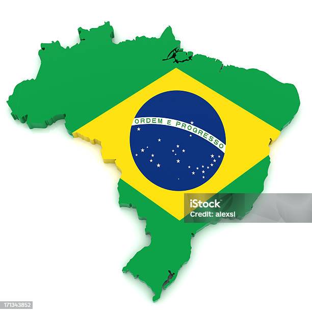 Mapa De Brasil Foto de stock y más banco de imágenes de Brasil - Brasil, Mapa, Bandera