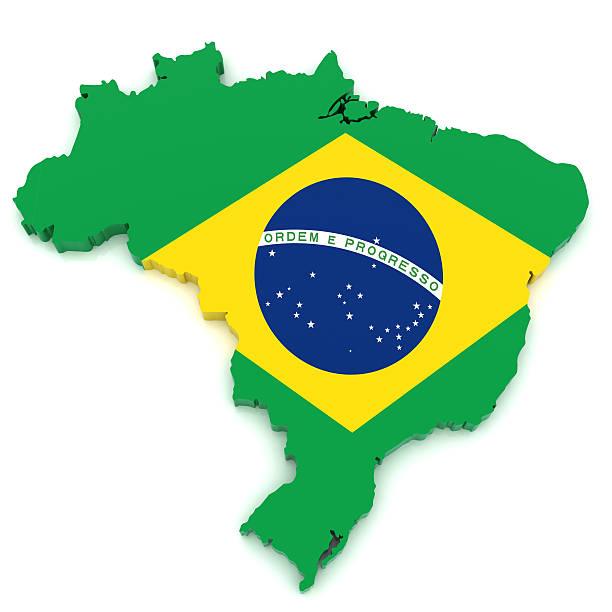 mapa do brasil - brazilian flag brazil flag three dimensional shape - fotografias e filmes do acervo