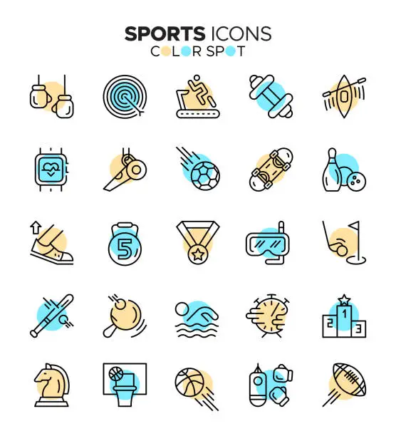 Vector illustration of Sports Icon Set - 25 Essential Icons for Athletic Designs
