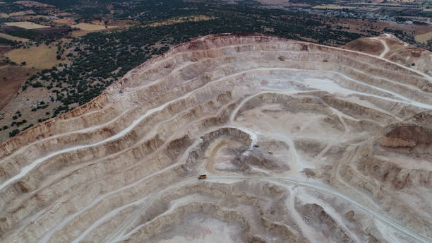 istock Aerial view of a open-pit quarry 1713441680