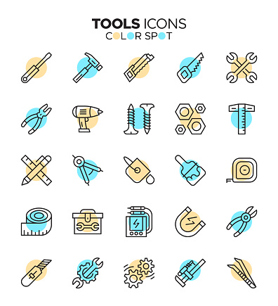 Empower your DIY and crafting projects with this versatile Tools Icon Set, featuring 25 essential icons representing various tools and equipment. From wrenches to hammers, this set provides a comprehensive collection for a range of design needs. Perfect for DIY blogs, crafting websites, or home improvement platforms. Download now and enhance your designs with these meticulously crafted icons.
