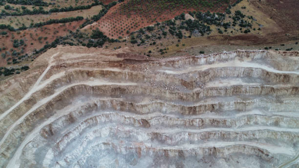 istock Aerial view of a open-pit quarry 1713450738