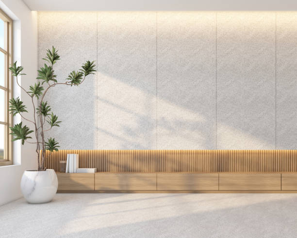 istock Morning light in Japandi style living room 1713461126