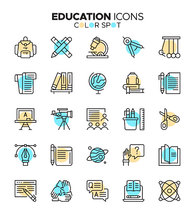 Enhance your educational materials and projects with our Education Icon Set, featuring 25 essential icons designed for various educational themes. These icons cover a range of topics including books, learning tools, subjects, and more. Perfect for use in presentations, e-learning platforms, educational websites, and teaching resources. Download now to elevate your visuals and effectively convey educational concepts and ideas.