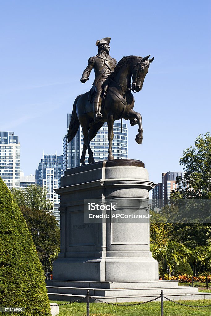 Estátua de George Washington no cavalo no Jardim público de Boston - Royalty-free Ao Ar Livre Foto de stock