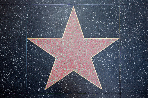 Los Angeles, USA - March 5, 2019: closeup of Star on the Hollywood Walk of Fame for Ricky Martin.