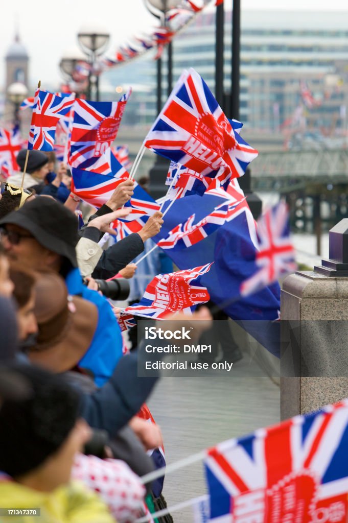 Union Jack-Flaggen auf den Queen's Diamond Jubilee River Festival - Lizenzfrei Königin Stock-Foto