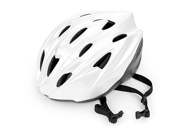 Bicycle Helmet White bicycle helmet isolated on white.Please also see: cycling helmet photos stock pictures, royalty-free photos & images