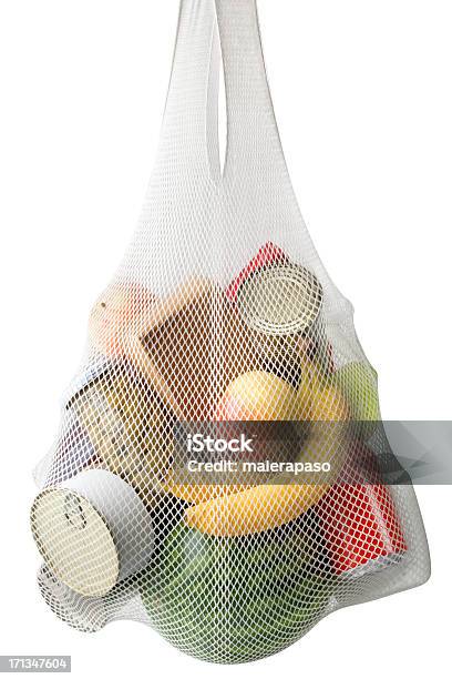 Foto de Bolsa De Mercearia e mais fotos de stock de Branco - Branco, Fruta, Legume