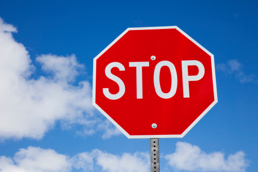Stop Sign on Blue Sky